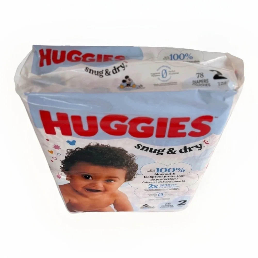 Huggies 78 count Snug & Dry Size 2 Baby Diapers 100%
